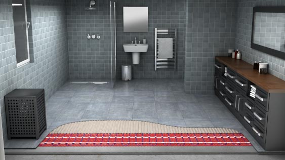 Eine elektrische Fußbodenheizung für das Badezimmer