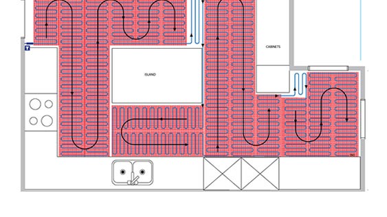 Elektrische Fußbodenheizung für die Küche